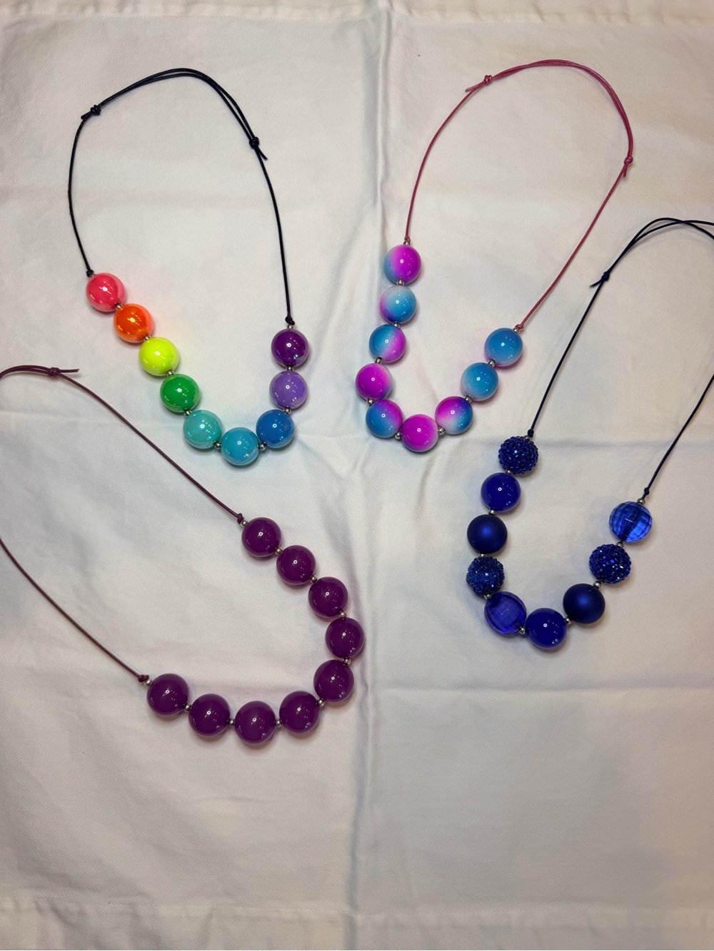 NEON bundle Statement Necklaces - Rainbow, Pink, Purple, Blue